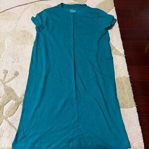 Time and Tru Teal Short Sleeve Cotton T-Shirt Dress XS